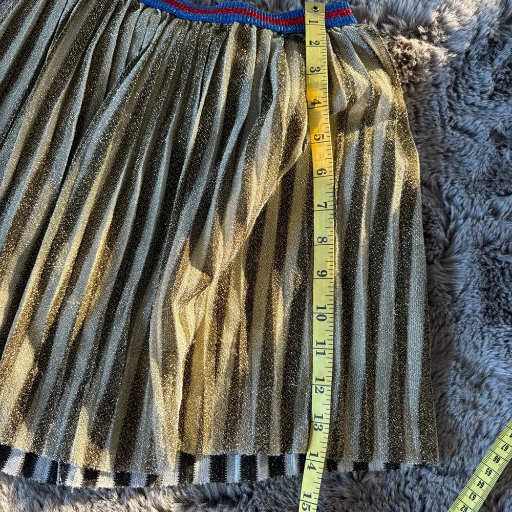Molo Bailini Gold Pleated‎ Lurex Shimmery Elastic Waist Skirt 98-104 Christmas